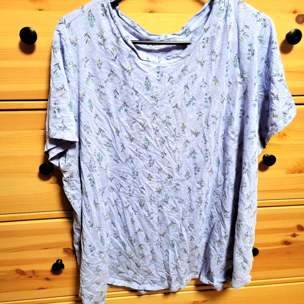 Old Navy Everywear Blue Floral Tee 3x